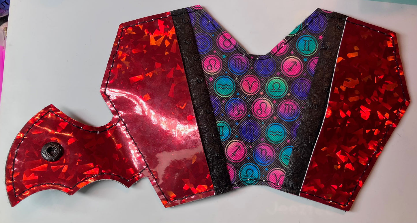 ****NEW**** Coffin wallet, hand stitched, vegan leather