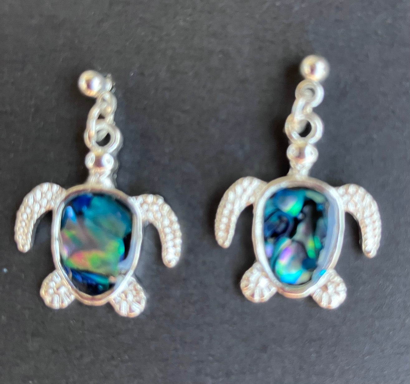 ****NEW**** Turtle earrings made with abalone shell