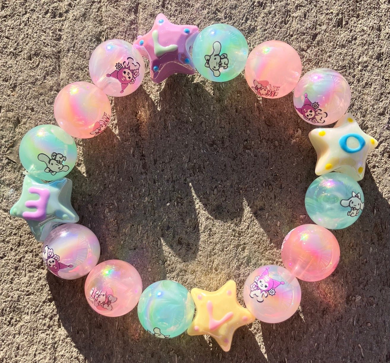 Sanrio bracelet with LOVE beads