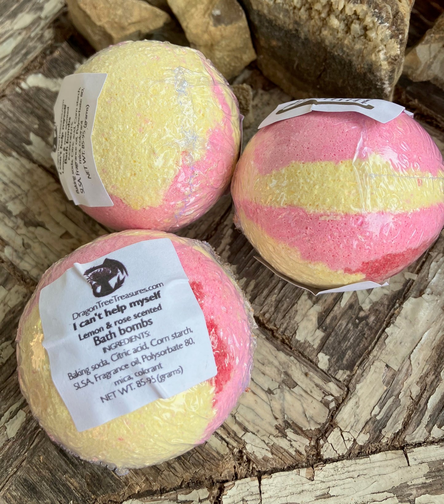 Bath bombs - "I can't help myself" lemon/rose