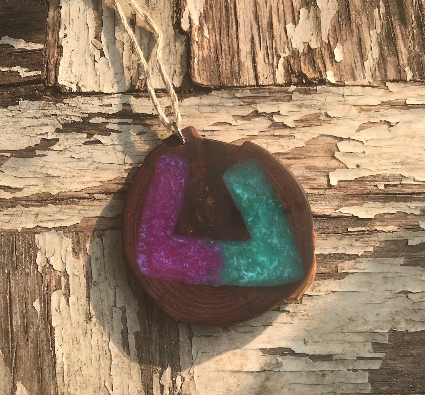 Resin & wood pendant