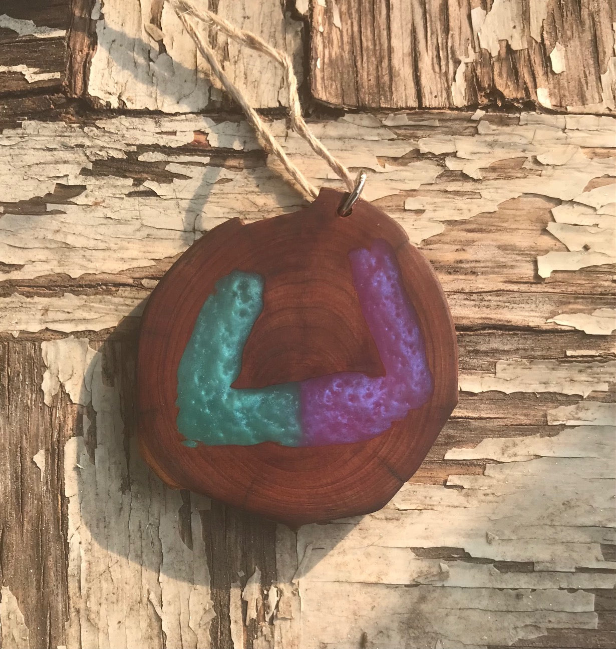 Resin & wood pendant