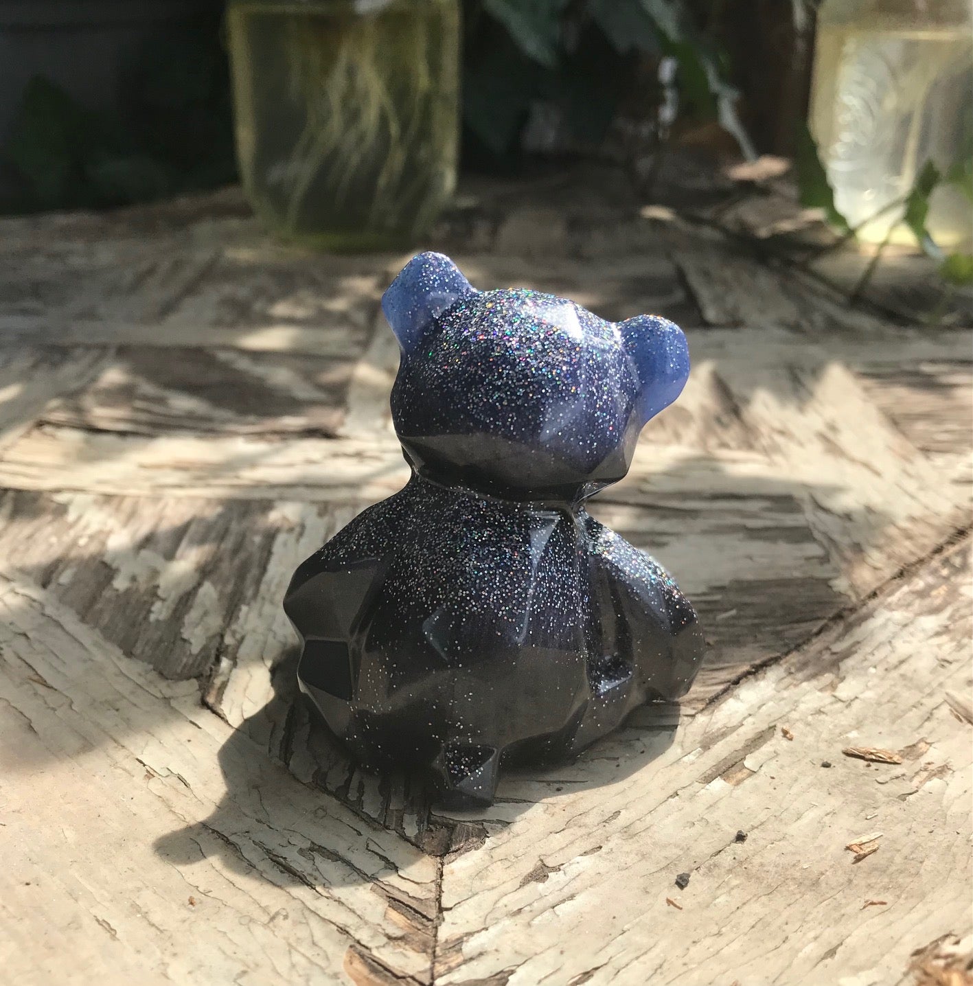 Geometric Bear with Glitter