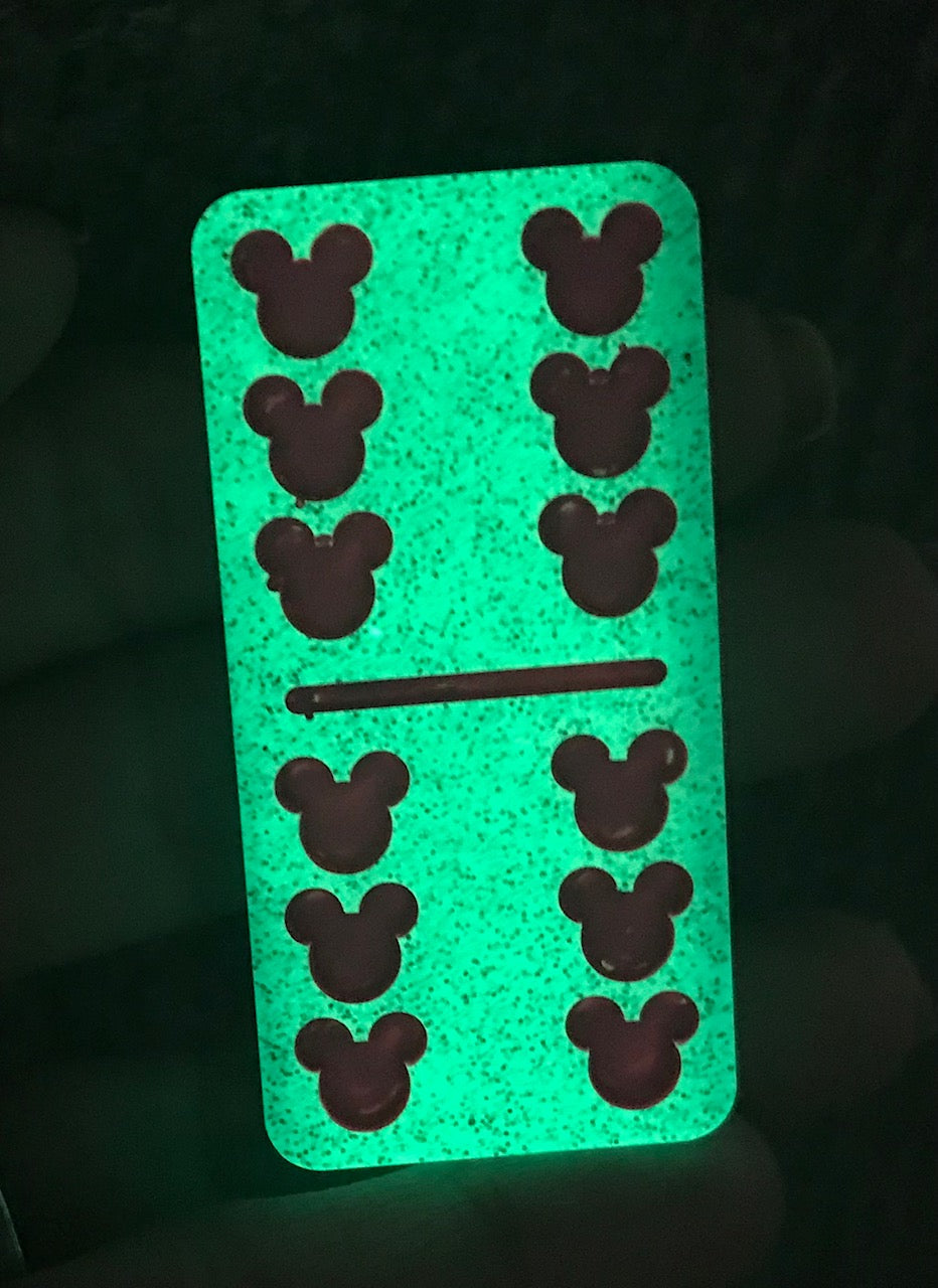 Glow in the dark Mouse head dominoes set