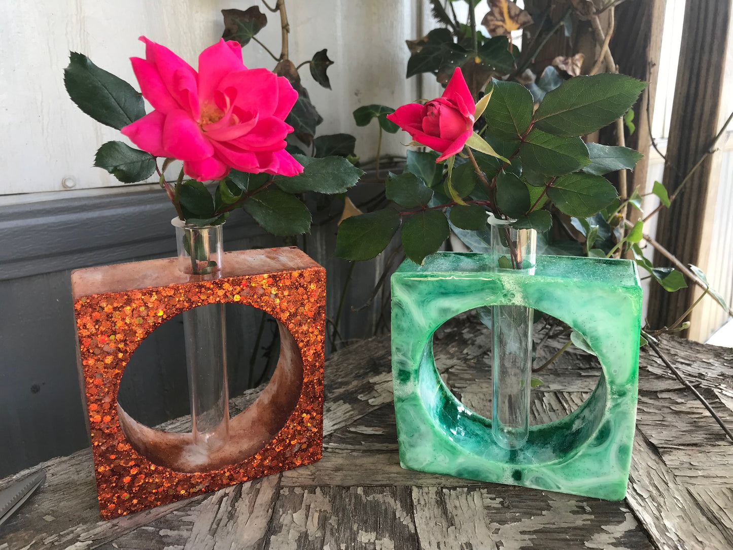 Resin vases